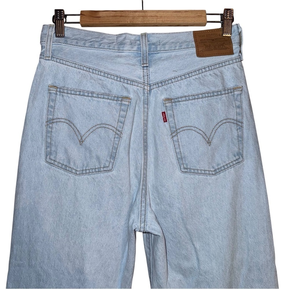 LEVI’S Ribcage Straight Ankle In Ojai Shore Light Wash Distressed Size 28 - Picture 8 of 16